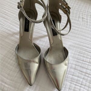 White House Black Market Silver Heels